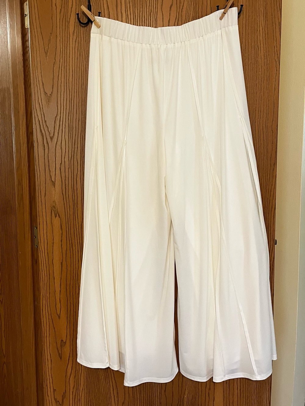 NWOT Wear Abouts Size 1X Women’s Flowy Lined Wide Leg Pants Ivory - Picture 2 of 2